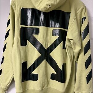 Off-White Green Hoodie with Black Arrows